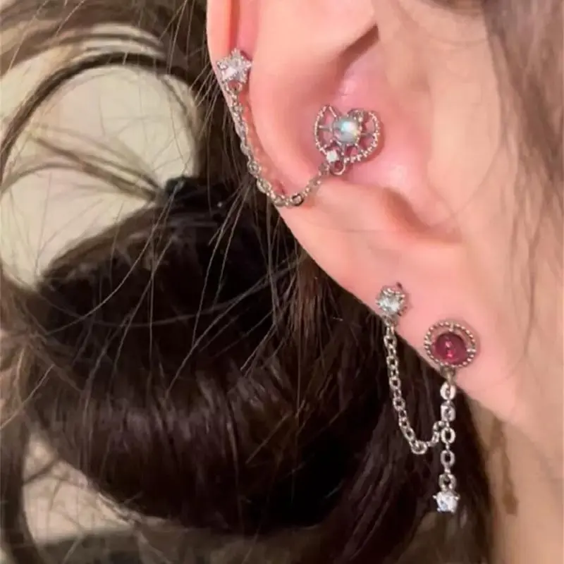 1Unit/Box Pretty Kitten Paw Zircon Butterfly Ear Bone Fasteners; Fashionable New Accessory for Women Y2K Earring Souvenir