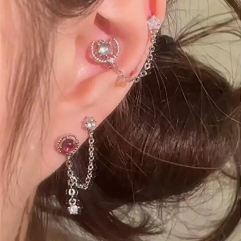 1Unit/Box Pretty Kitten Paw Zircon Butterfly Ear Bone Fasteners; Fashionable New Accessory for Women Y2K Earring Souvenir