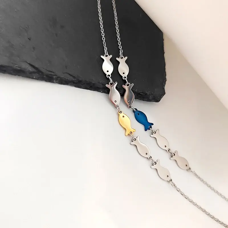 Blue Fish Pendant Bracelet Necklace For Women Friendship Beach Femme Accessories Charm Bracelet Popular Jewelry Gift