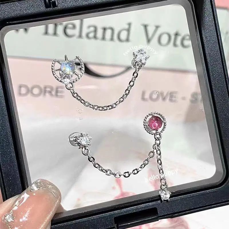 1Unit/Box Pretty Kitten Paw Zircon Butterfly Ear Bone Fasteners; Fashionable New Accessory for Women Y2K Earring Souvenir