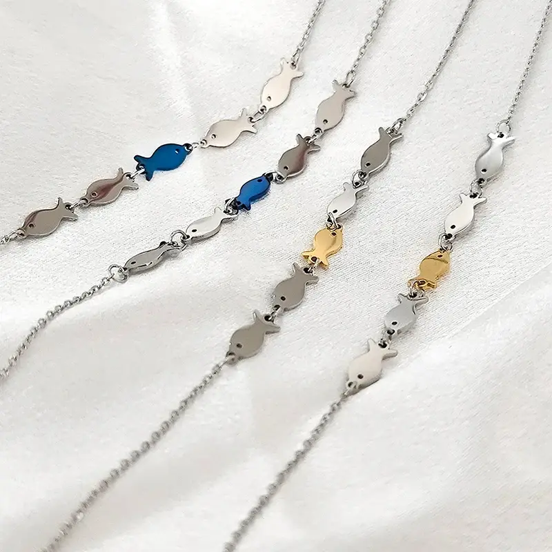 Blue Fish Pendant Bracelet Necklace For Women Friendship Beach Femme Accessories Charm Bracelet Popular Jewelry Gift