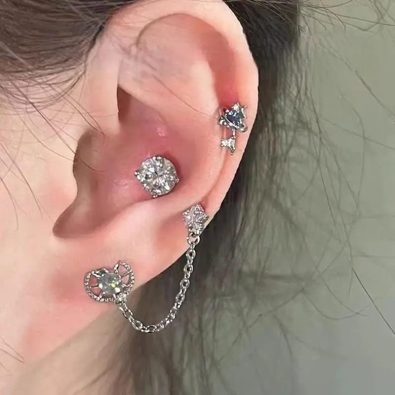 1Unit/Box Pretty Kitten Paw Zircon Butterfly Ear Bone Fasteners; Fashionable New Accessory for Women Y2K Earring Souvenir