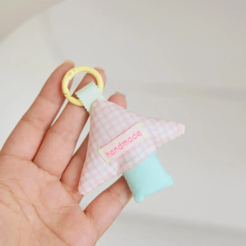 Bag Decorative Triangle Mushroom Keychain Pendant, Colorful Charm Jewelry Gift for Girls and Women