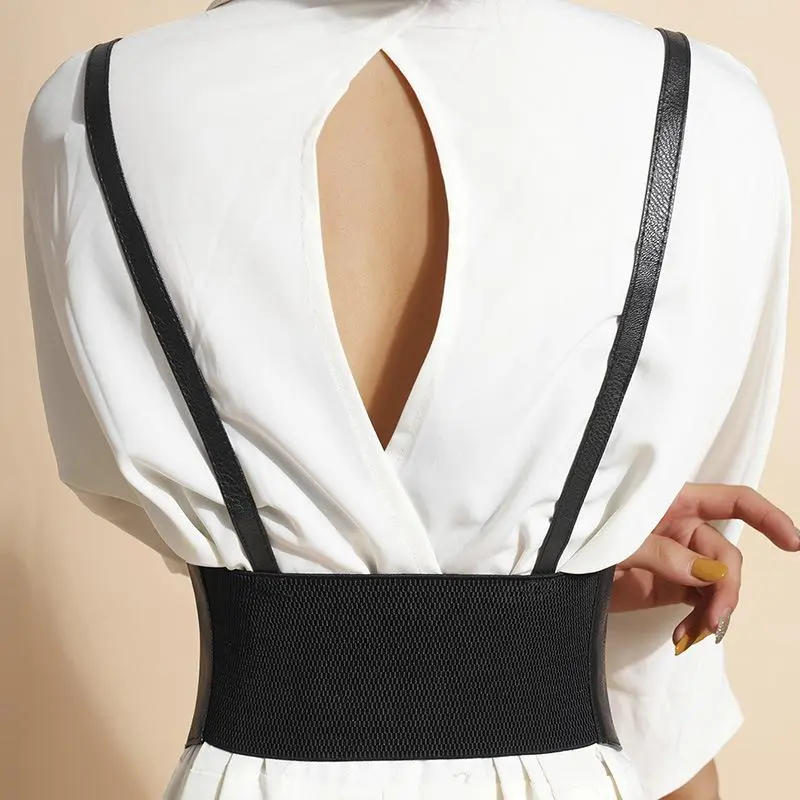 1Pc Women's Waist Belt Underbust Corset PU Leather Adjustable Punk Cummerbund Corset Wide Belts Dress Costume Waistband Cincher