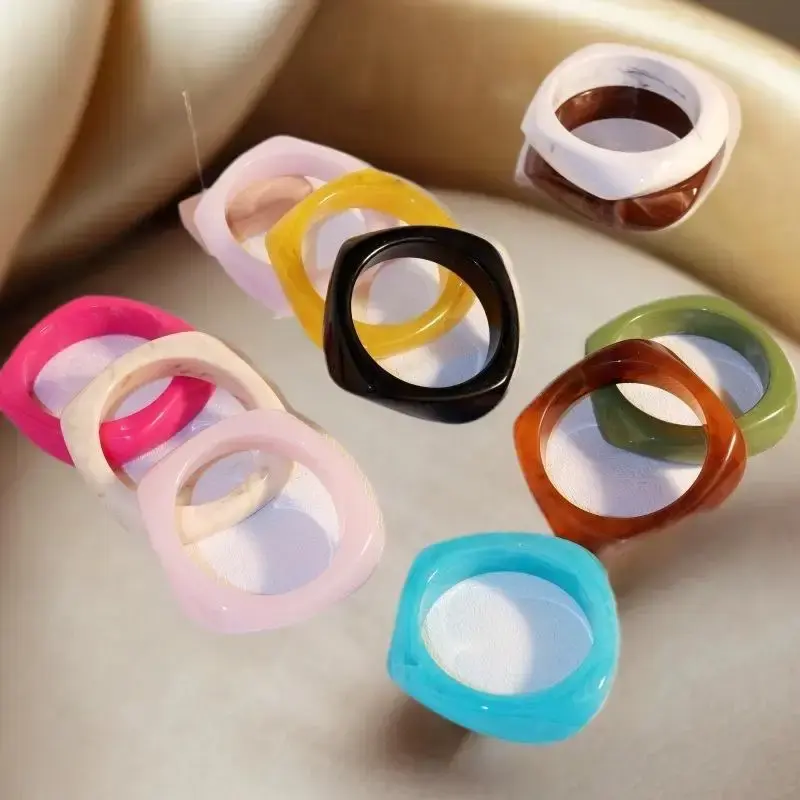 One-of-a-kind Acrylic Square Cuff for Ladies; Fashion-Forward Geometric Bangle for Girls; Fashionable Summer Jewelry Piece