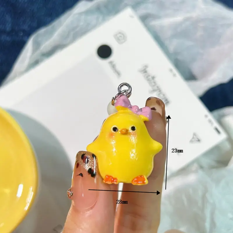 Cute Little Yellow Duck Pendant Mobile Phone Chain Cute Cartoon Duck Wearing A Hat Three-dimensional Bag Pendant
