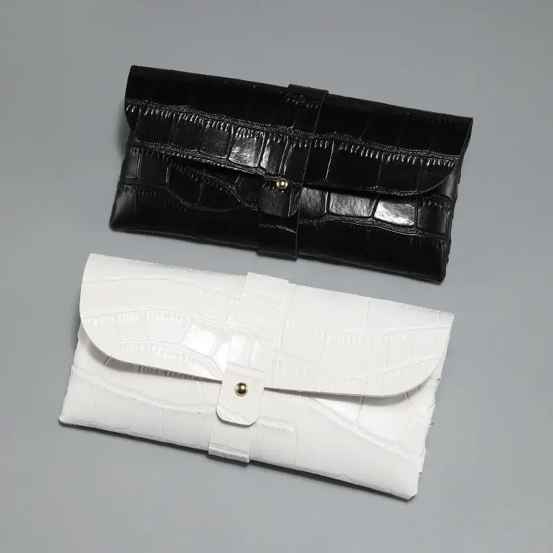Portable Leather Buckle Sunglasses Bag Eyeglasses Organizer Anti-blue Light Myopia Glasses Lens Protection Eyewear Case Holder