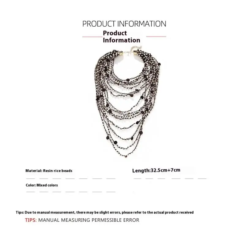 Bohemian Inspired Exaggerated Stackable Necklace; Handcrafted Beaded Jewelry for Women