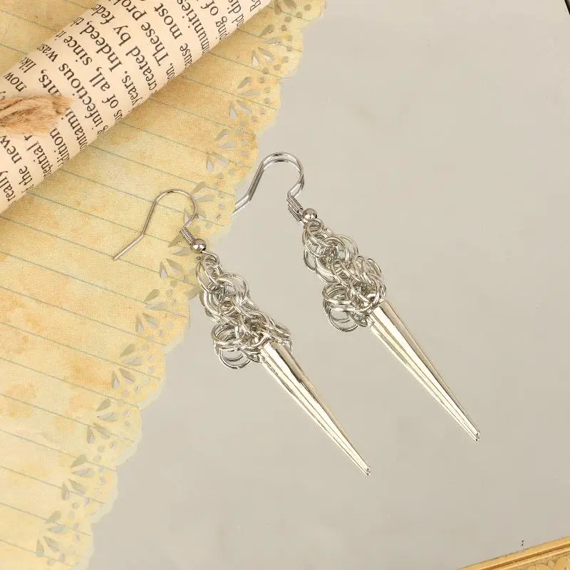Punk Style Spike Earrings For Women Gothic Cone Pendant Grunge Piercing Dangle Jewelry Gift