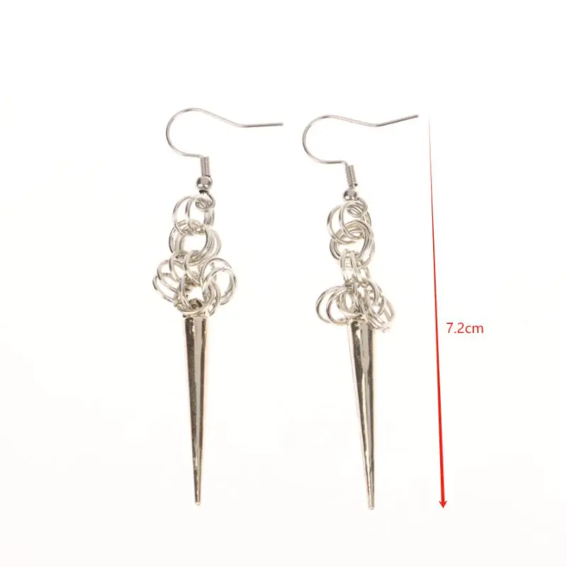 Punk Style Spike Earrings For Women Gothic Cone Pendant Grunge Piercing Dangle Jewelry Gift