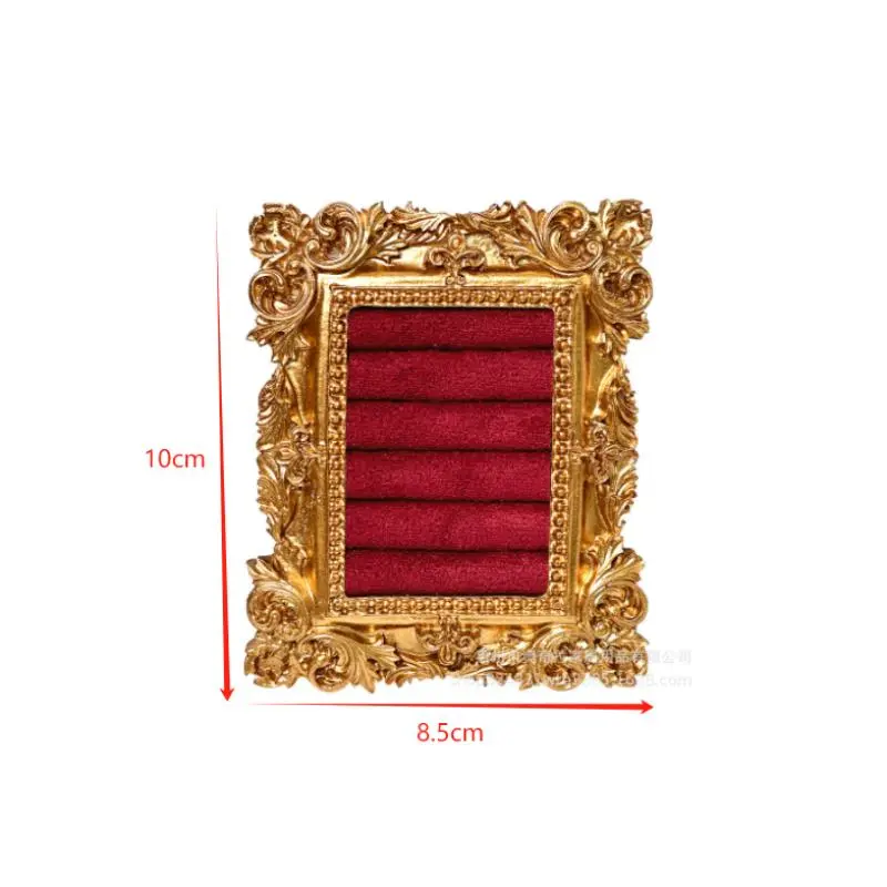Retro Style Square Stand for Ring Earring Display, Wood Jewelry Showcase Tray, Shop Window Décor Prop