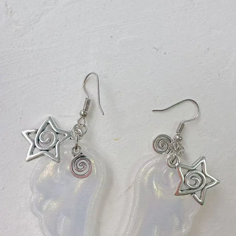 Y2k Angel Wings Earrings For Women Resin Ear Clips Ear Hooks Fashion Party Jewelry Gift