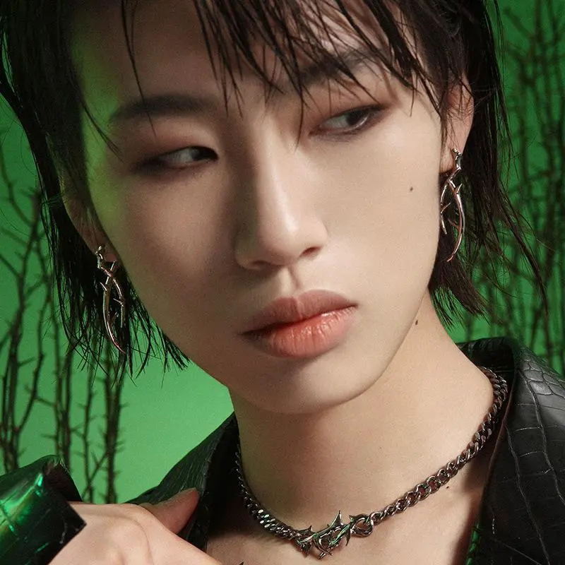 Y2K Trend, Punk Goth Hip Hop Thorn Dangle Cool Earrings; Unique Charm for Men and Women