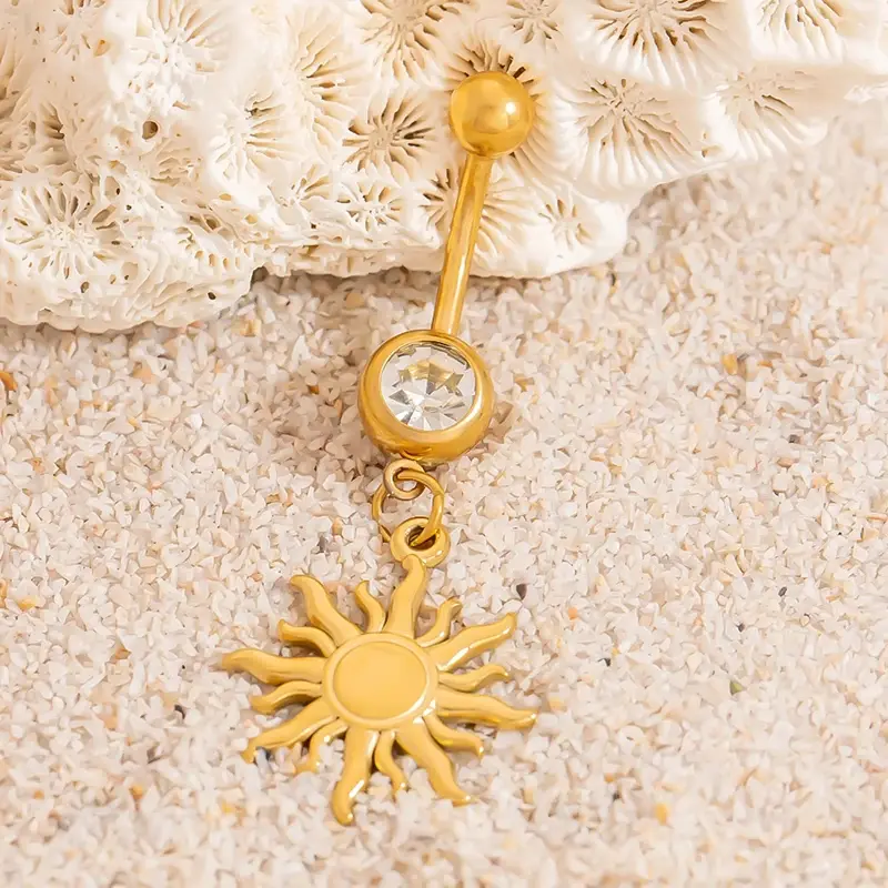 1PC Trendy Fish Pendant Belly Button Rings For Women Piercings Navel Rings Sexy Body Jewelry
