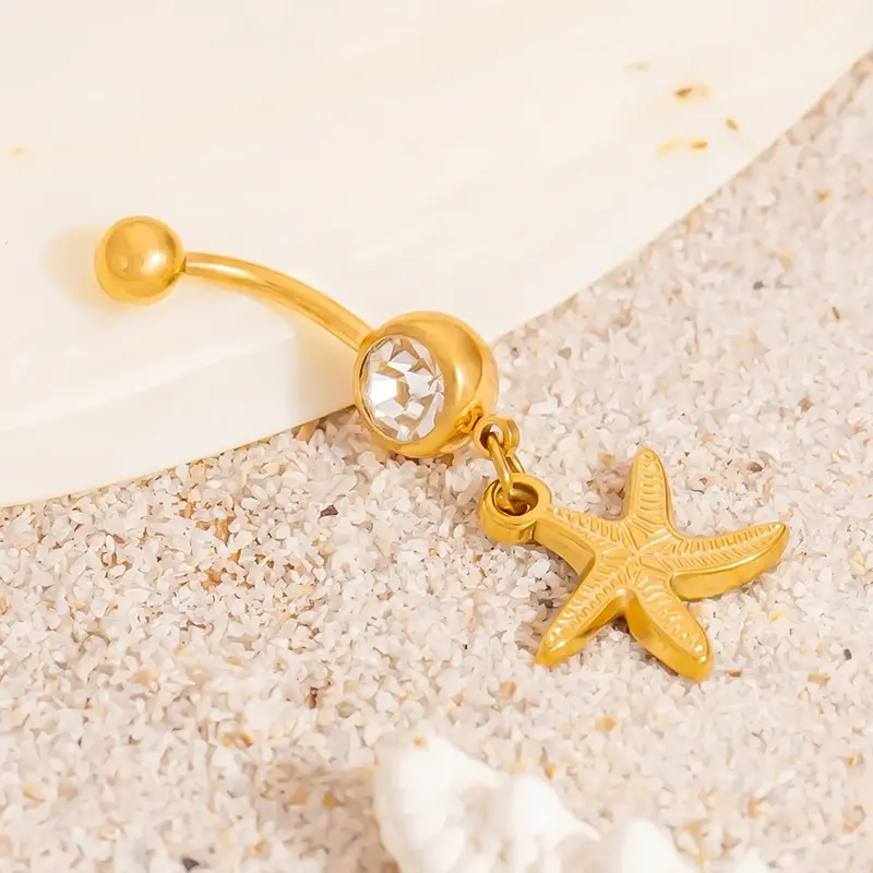 1PC Trendy Fish Pendant Belly Button Rings For Women Piercings Navel Rings Sexy Body Jewelry