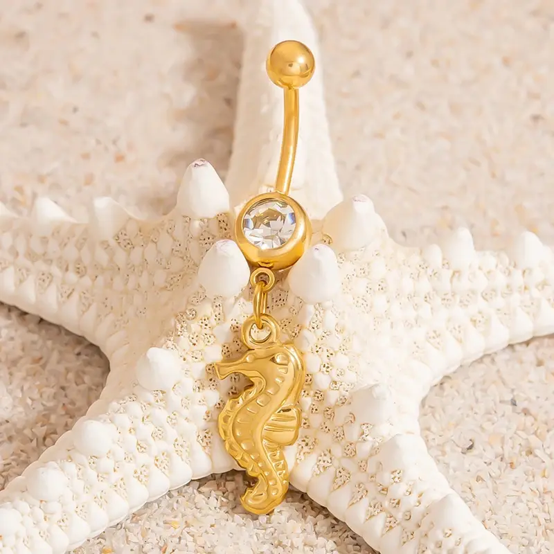 1PC Trendy Fish Pendant Belly Button Rings For Women Piercings Navel Rings Sexy Body Jewelry