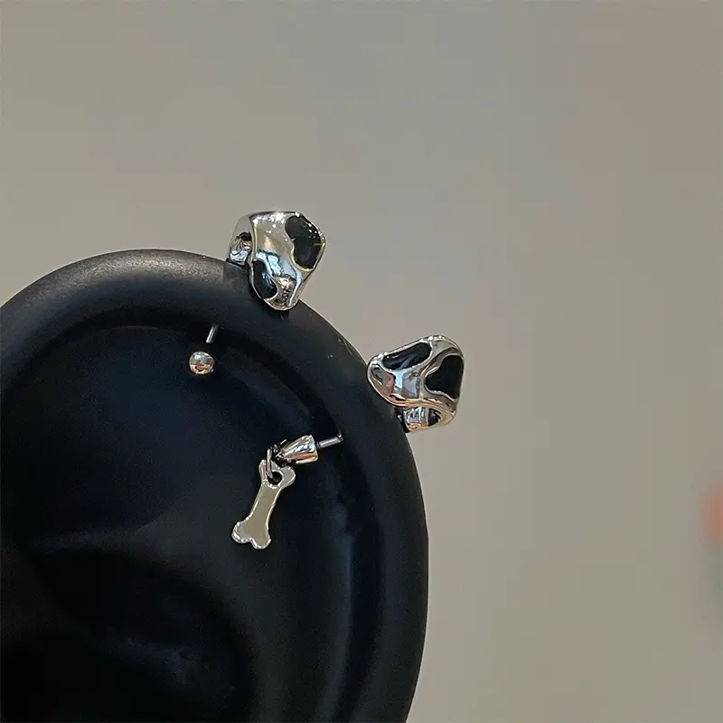 1Pc Dalmatian Ears Ear Bone Nail Stainless Steel Cute Earrings For Women Body Puncture Accessories