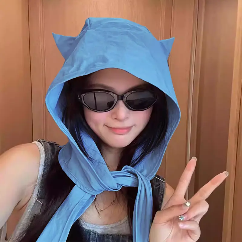 Fashionable Cute Cat Ear Strap Sun Protection Quick-Drying Sun Hat For Women