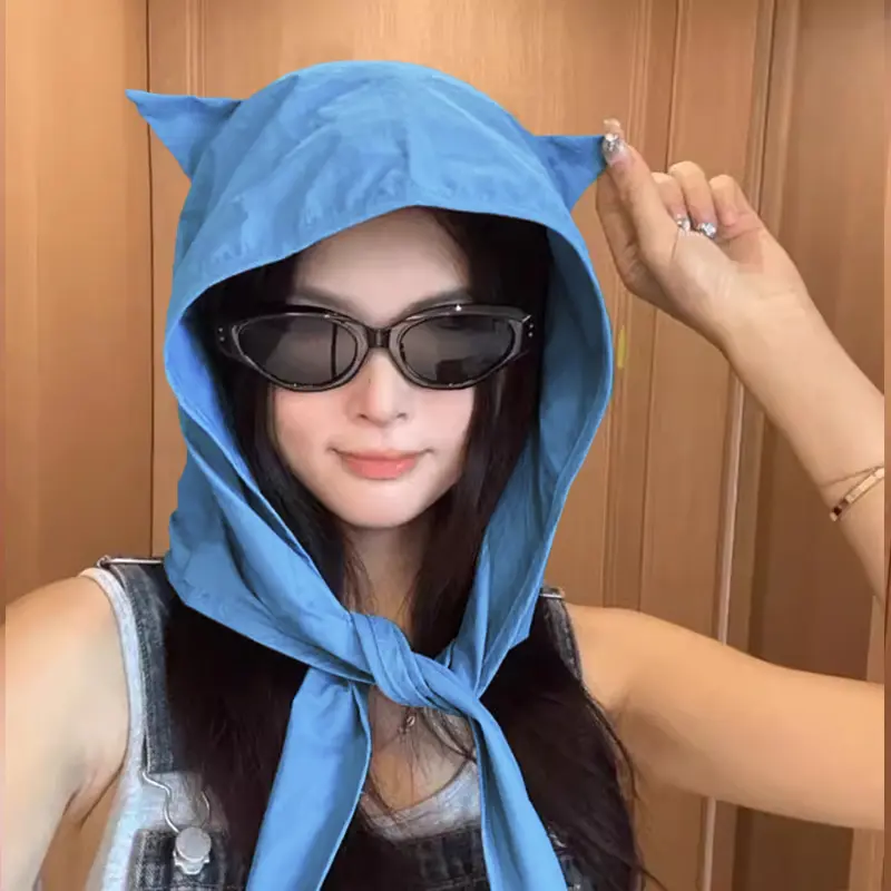 Fashionable Cute Cat Ear Strap Sun Protection Quick-Drying Sun Hat For Women
