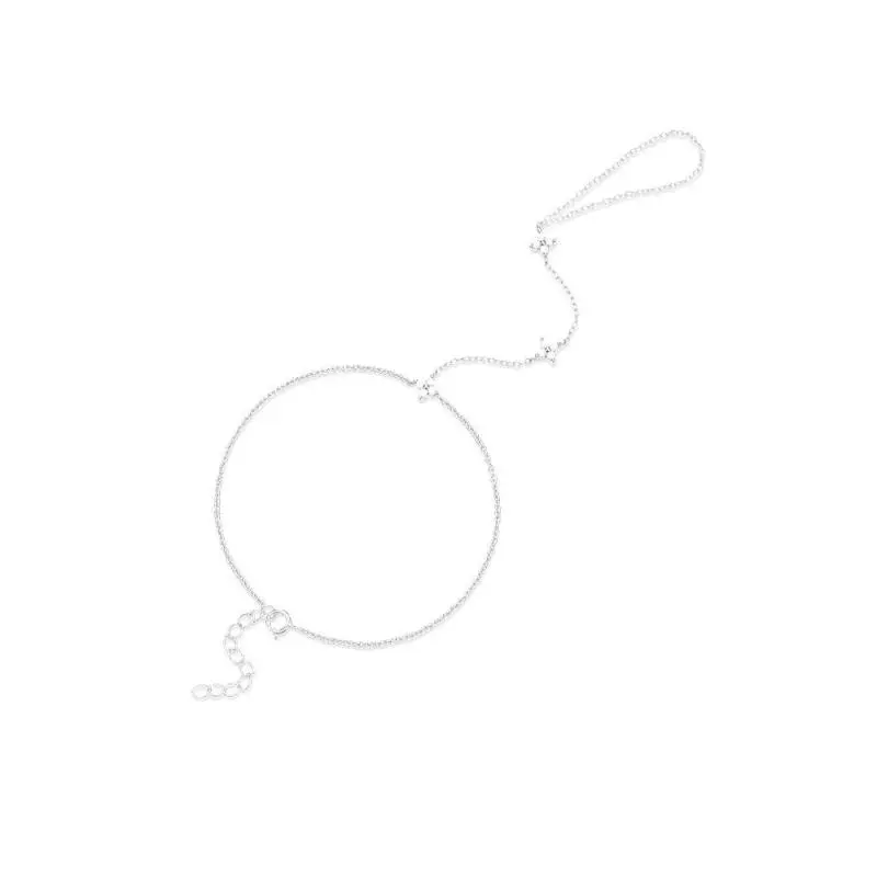 Alloy Fine Jewelry Geometric Lucky Flower Sparking Zircon Bracelets For Women Simple Thin Hand Chain Bracelets Jewelry