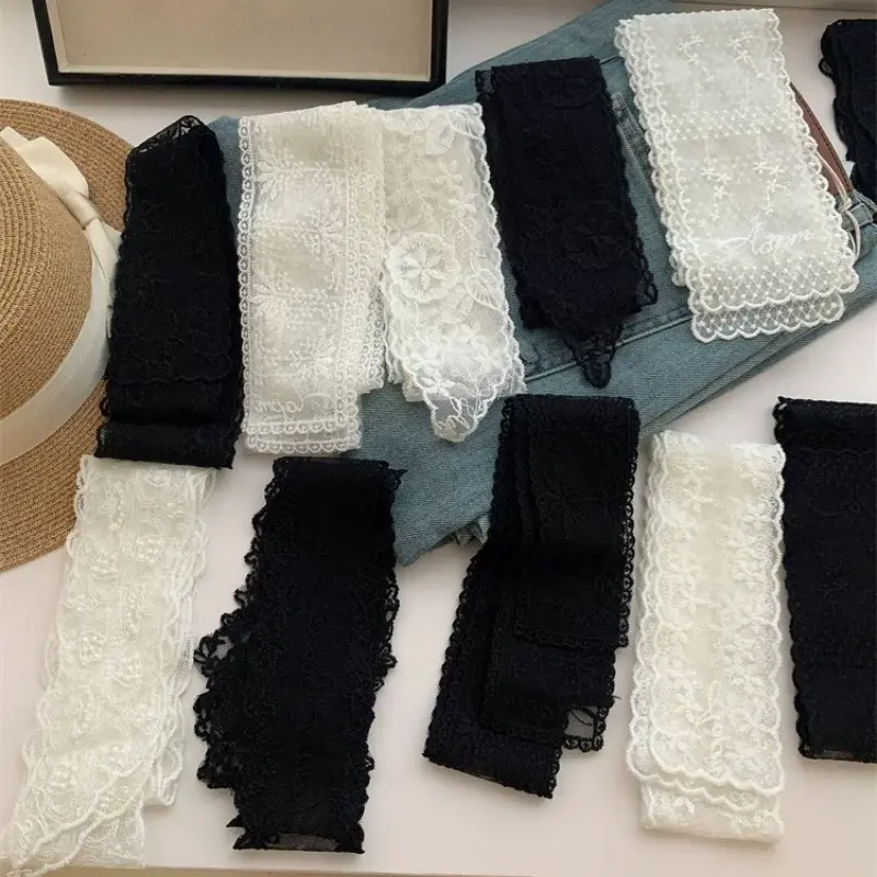 Fashion Y2k Long Lace Waistband Bow Floral Lace Waist Belt Tie Up Thin Dress Jeans Belt Summer