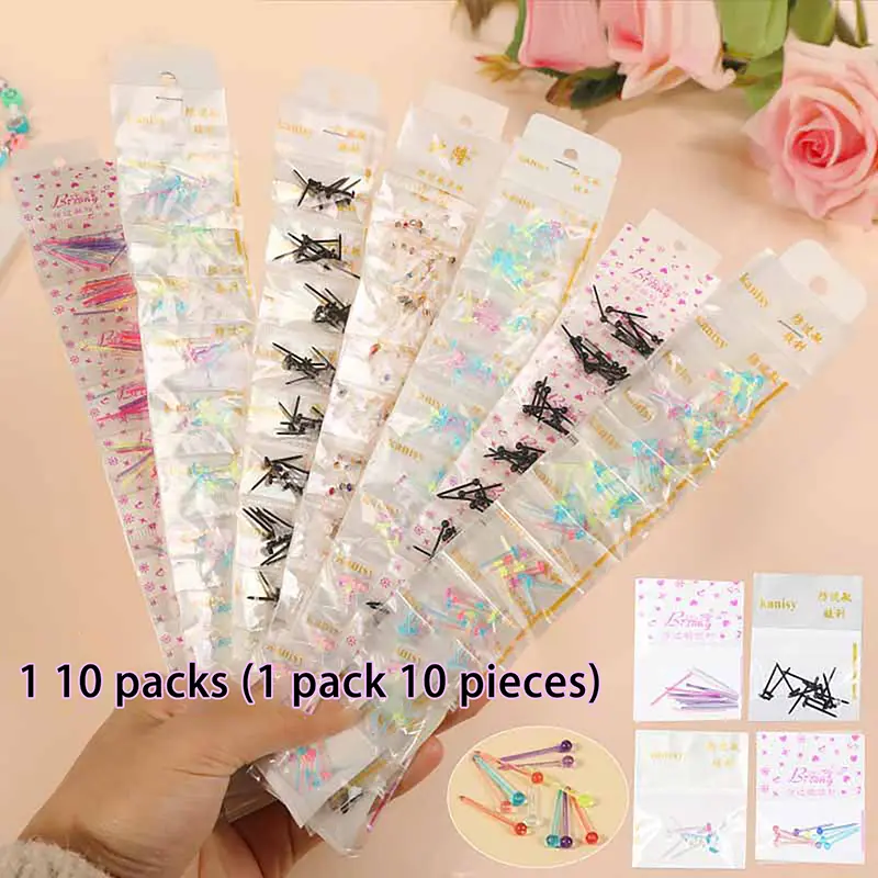 10 Bag Clear Plastic Earrings For Sensitive Ears Plastic Post Earrings Rhinestones Earring Retainers For Sports Work Daily
