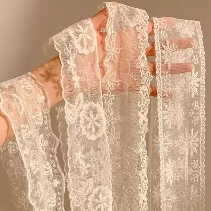 Fashion Y2k Long Lace Waistband Bow Floral Lace Waist Belt Tie Up Thin Dress Jeans Belt Summer