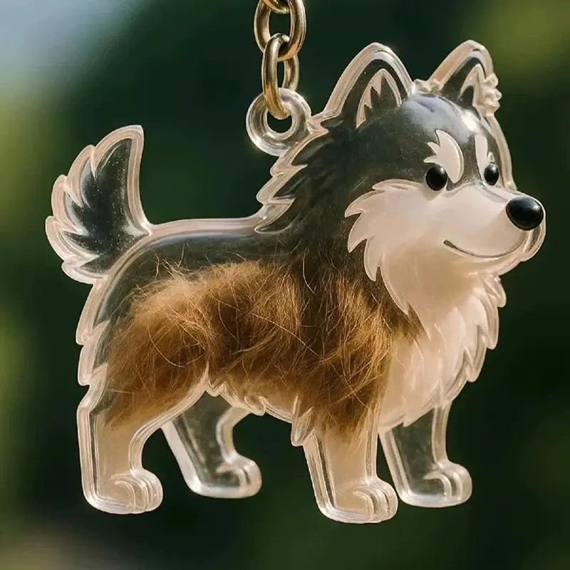 Transparent Cat Dog Hair Storage Box Pendant Keychain Collect Pets Hair Commemorate Bag Pendant Save Cat Hair Storage Capsule