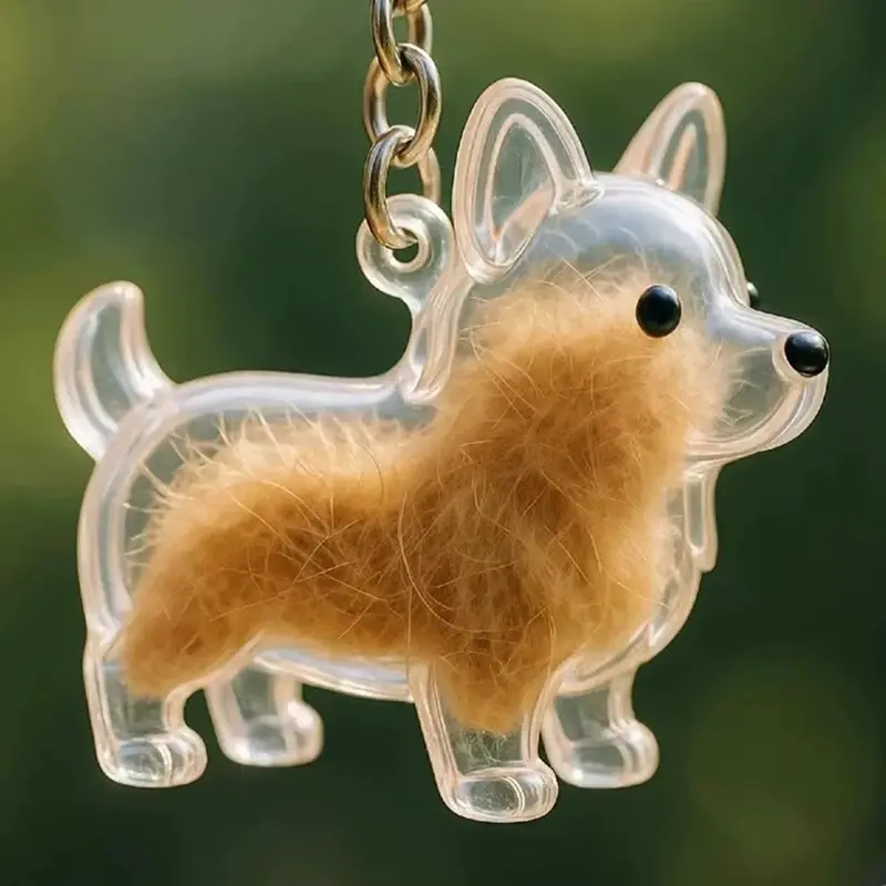 Transparent Cat Dog Hair Storage Box Pendant Keychain Collect Pets Hair Commemorate Bag Pendant Save Cat Hair Storage Capsule
