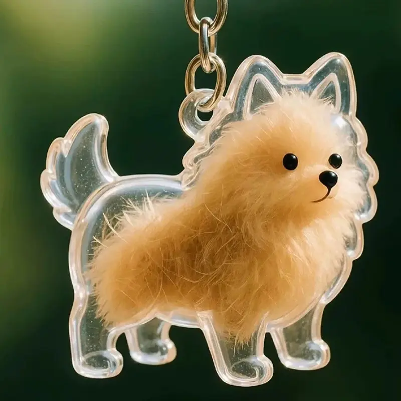 Transparent Cat Dog Hair Storage Box Pendant Keychain Collect Pets Hair Commemorate Bag Pendant Save Cat Hair Storage Capsule