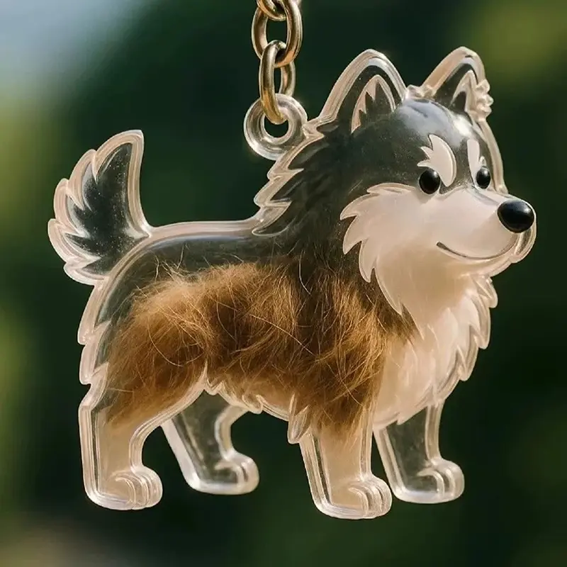 Transparent Cat Dog Hair Storage Box Pendant Keychain Collect Pets Hair Commemorate Bag Pendant Save Cat Hair Storage Capsule