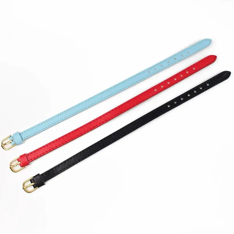 2PCS Animal Collar DIY Attachments New Miniature House 8mm PU Leather Bracelet For Slide Charms Band Female Jewelry Creation