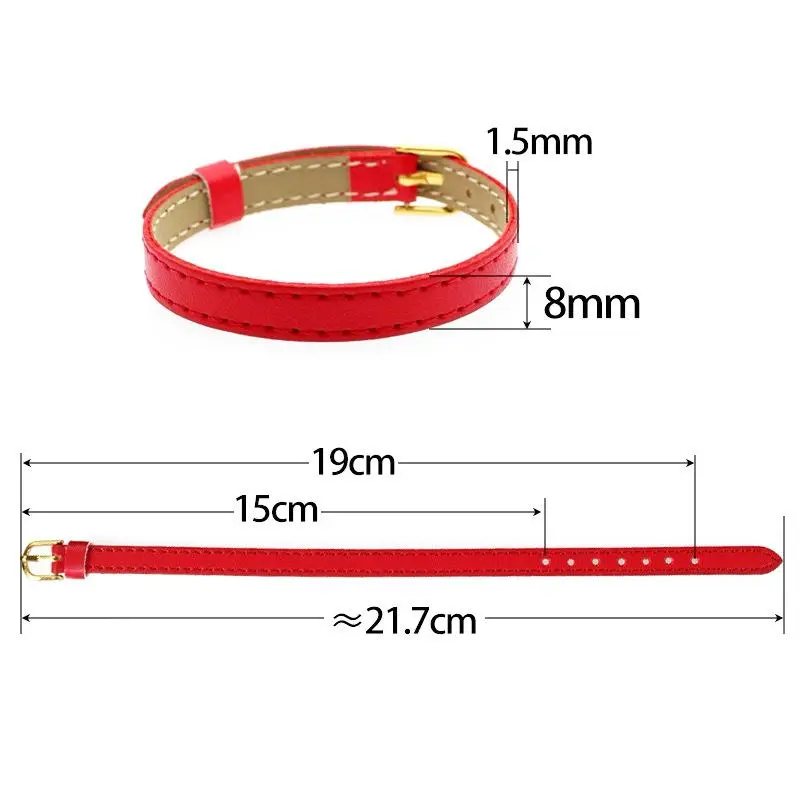 2PCS Animal Collar DIY Attachments New Miniature House 8mm PU Leather Bracelet For Slide Charms Band Female Jewelry Creation