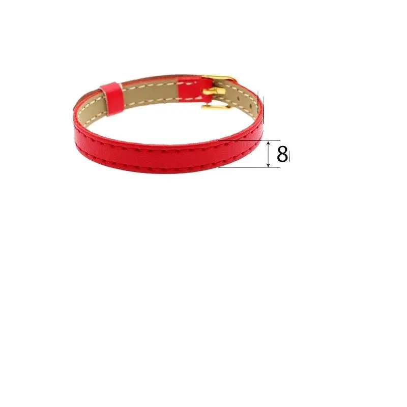 2PCS Animal Collar DIY Attachments New Miniature House 8mm PU Leather Bracelet For Slide Charms Band Female Jewelry Creation