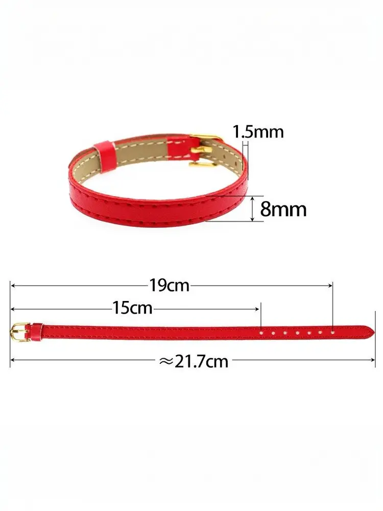 2PCS Animal Collar DIY Attachments New Miniature House 8mm PU Leather Bracelet For Slide Charms Band Female Jewelry Creation