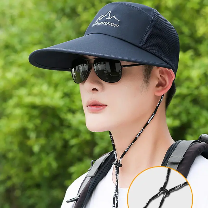Quick Drying Extra Long Wide Baseball Caps For Men Women Adjustable Breathable Mesh Snapback Hats Hiking Cap Visor Trucker Hat
