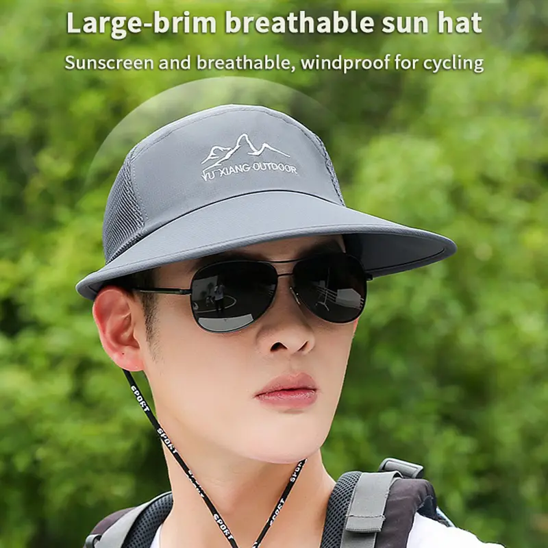 Quick Drying Extra Long Wide Baseball Caps For Men Women Adjustable Breathable Mesh Snapback Hats Hiking Cap Visor Trucker Hat