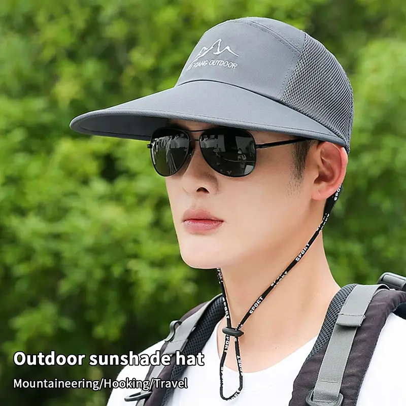 Quick Drying Extra Long Wide Baseball Caps For Men Women Adjustable Breathable Mesh Snapback Hats Hiking Cap Visor Trucker Hat