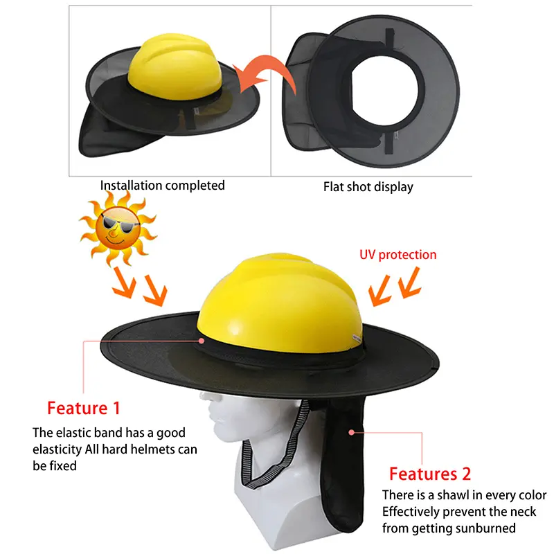 Hard Hat Shade Covers Outdoor Accessories Sun Hat Hard Hat Construction Safety Reflective Hard Hat Kit Summer Sun Protection