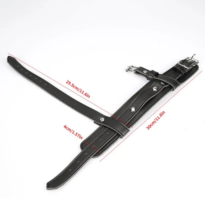 2PCS Punk Women Adjustable Black PU Leather Ankle Harness With Buckle Straps Gothic Foot Accessories For For Cosplay Party