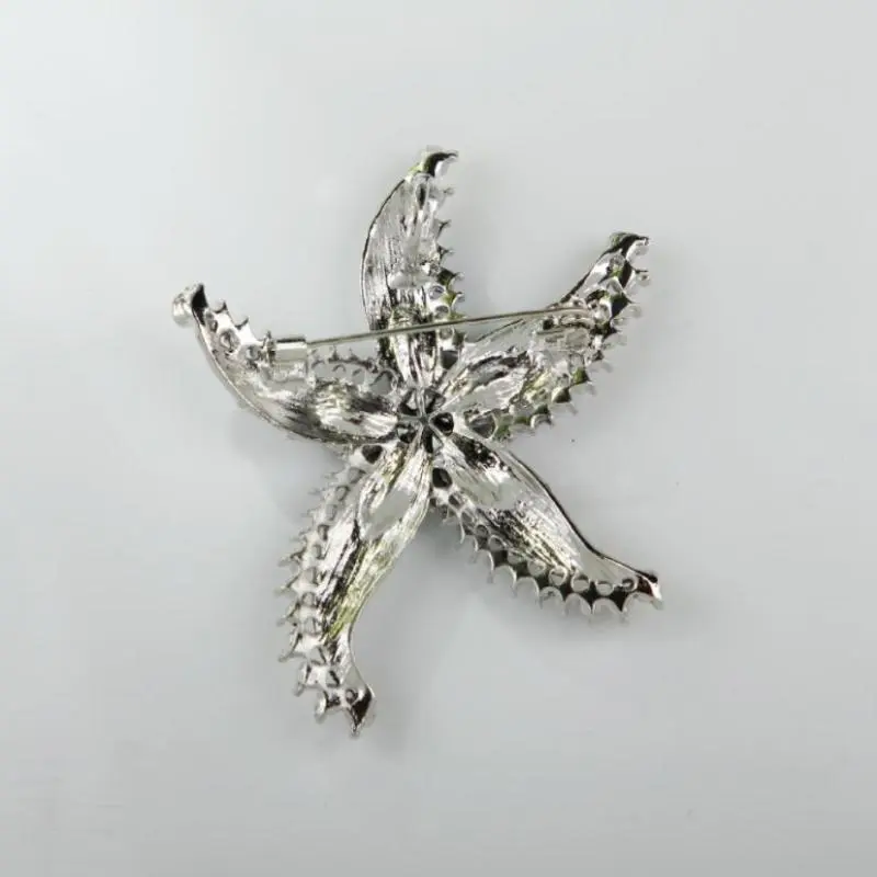 Fashion Exquisite Luxurious Starfish Crystal Flowers Brooches For Women Clothing Coat Jewelry Accessries Gifts