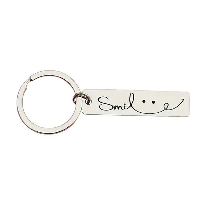 1pcs Stainless Steel Bee Rectangular Brand Keychain Backpack Car Key Accessories Decorative Gift