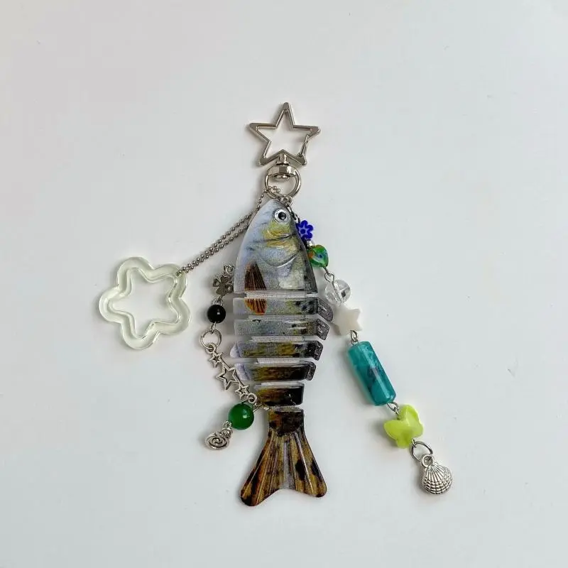 Fashion Handmade Fish Keychain Bag Charm Pendant Decoration For Fishing Enthusiasts Souvenir Gifts Jewelry Accessories