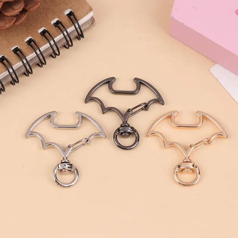 10Pcs Alloy Bat Dolphin Rabbit Keychain With Lobster Clasp For DIY Handmade Accessories