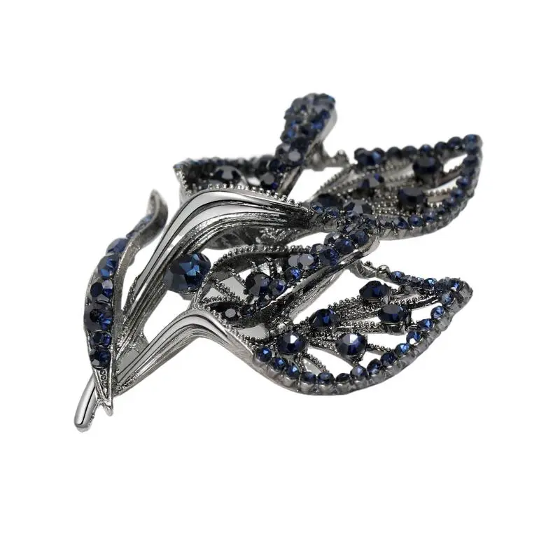 Fashion Retro Rhinestone Hollow Horseshoe Lotus Brooches For Women Clothing Coat Jewelry Accessries Gifts
