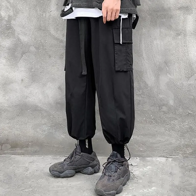Casual Pants Cargo High Street Drawstring Workwear Trendy Loose Versatile Straight Wide-Leg Casual Pants