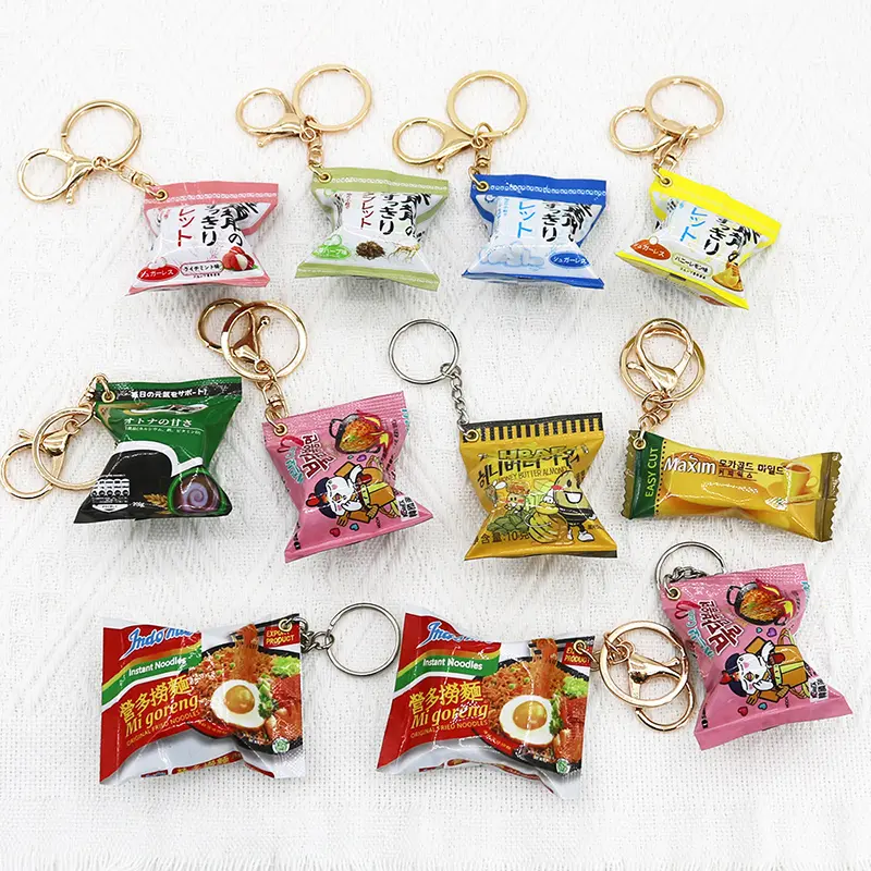 1 Piece Korean Turkey Noodle White Coffee And Duo Lo Mein Pendant Gift Simulated Japanese Food Play Snack Bag Keychain