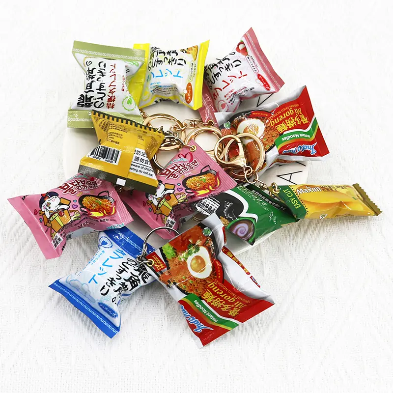 1 Piece Korean Turkey Noodle White Coffee And Duo Lo Mein Pendant Gift Simulated Japanese Food Play Snack Bag Keychain