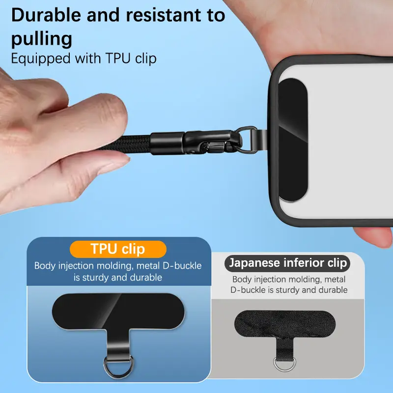 Lanyard - Adjustable Phone Strap Clip Holder For All Phone Case 7mm Thick (Neck & Shoulder & Crossbody / Wrist)