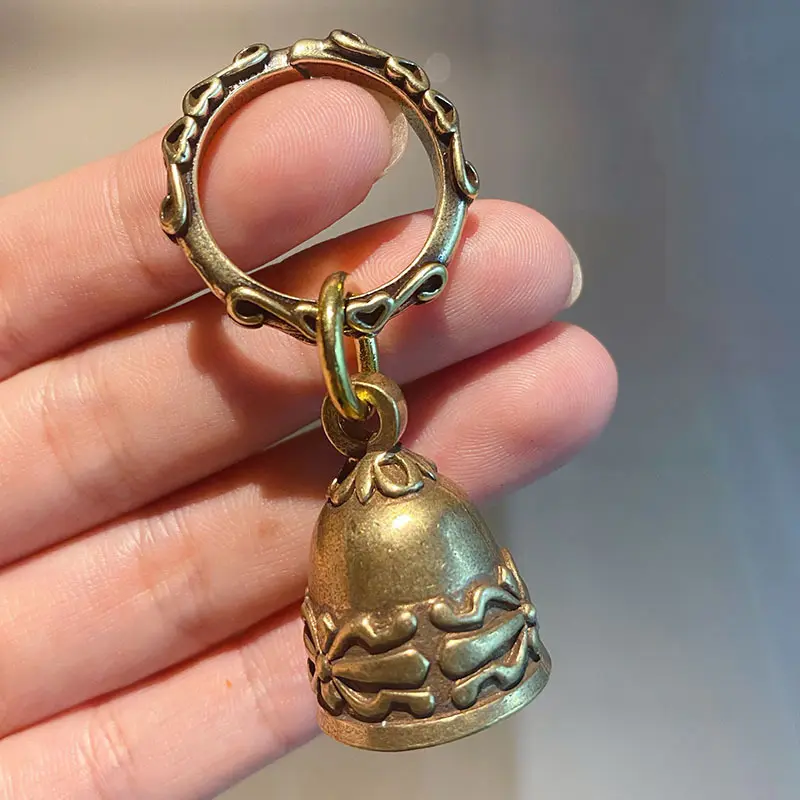 Creative Brass Bell Keychain Key Ring Pendant School Bag Pendant Keychain Accessory Gift